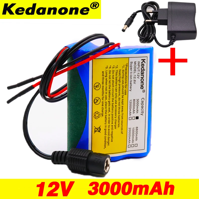 100% оригинал 12V 3000mAh 3S1P литиевая батарея 18650 защитная пластина перезаряжаемая + 12 6 v