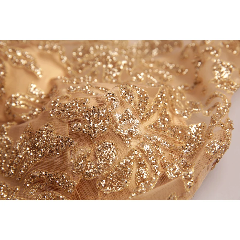 Tulle sequined Muslim Gold Evening Dress Long Formal gown Prom Robe de Soiree bling bling elegant sexy important occasion dress Tulle sequined Muslim Gold Evening Dress Long Formal gown Prom Robe de Soiree bling bling elegant sexy important occasion dress