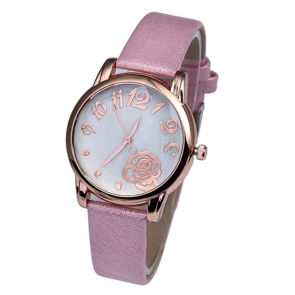 Women's Fashion Casual PU Leather Strap Analog Quartz Beautiful Dial with A Flower For 2018 Ladies Fashion Clock Women's Fashion Casual PU Leather Strap Analog Quartz Beautiful Dial with A Flower For 2018 Ladies Fashion Clock