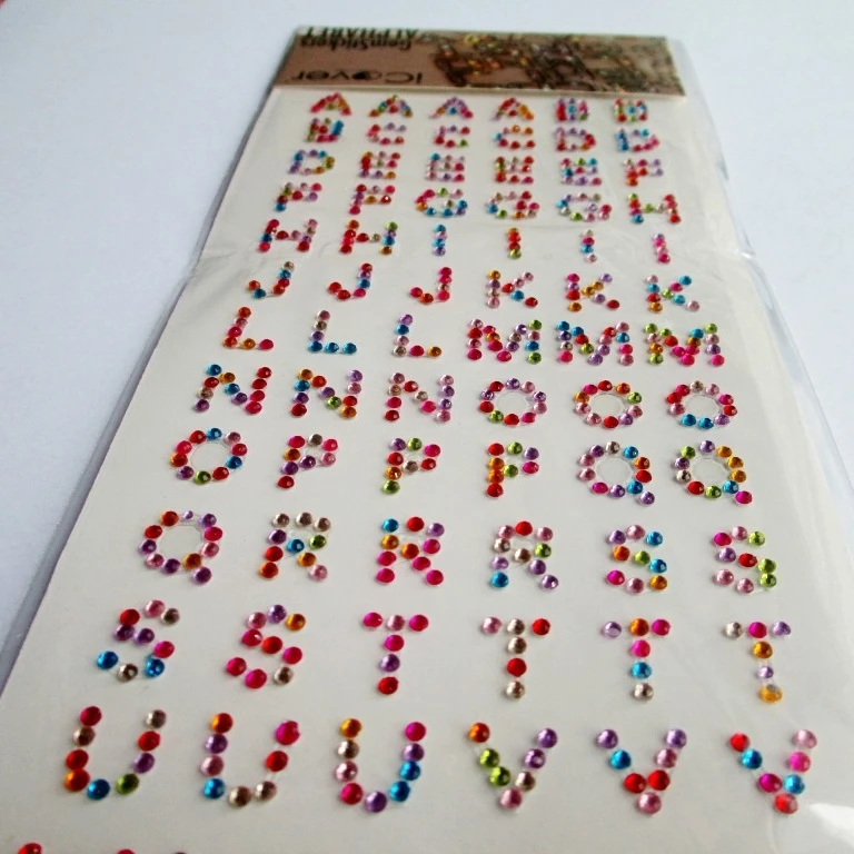 15sheet 84letter/sheet Mixed Color Crystal Letters Stickers Scrapbook