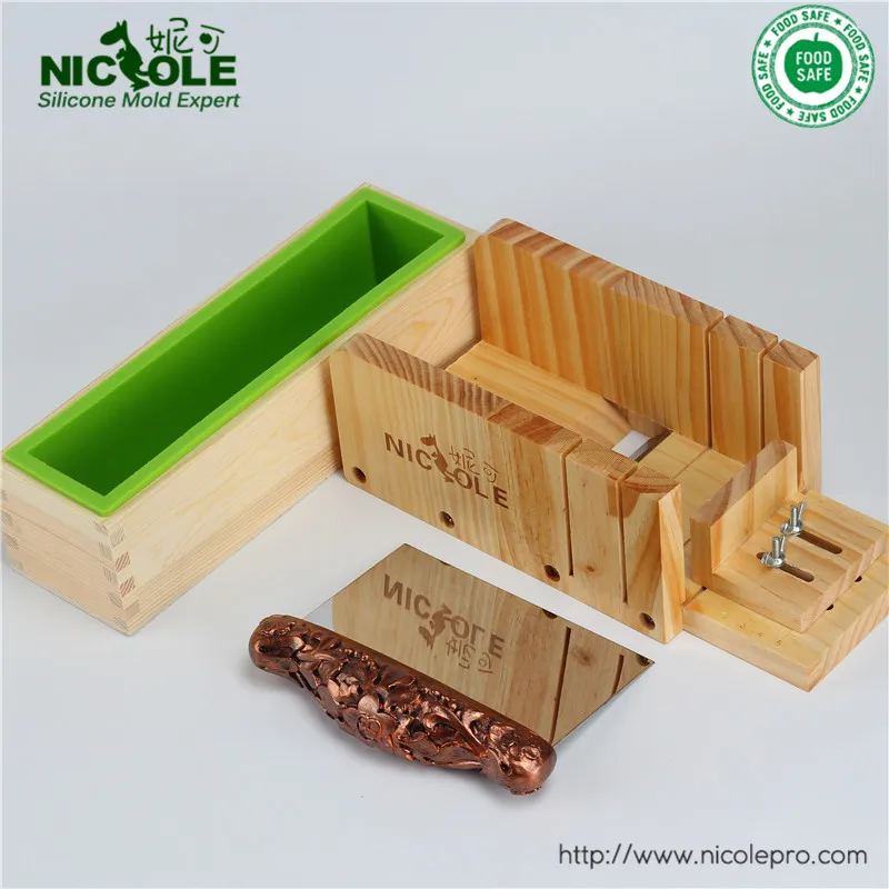 Buy Wooden Soap Loaf Bar Cutter Box Wavy Straight Cutter Slicer DIY Soap Mould