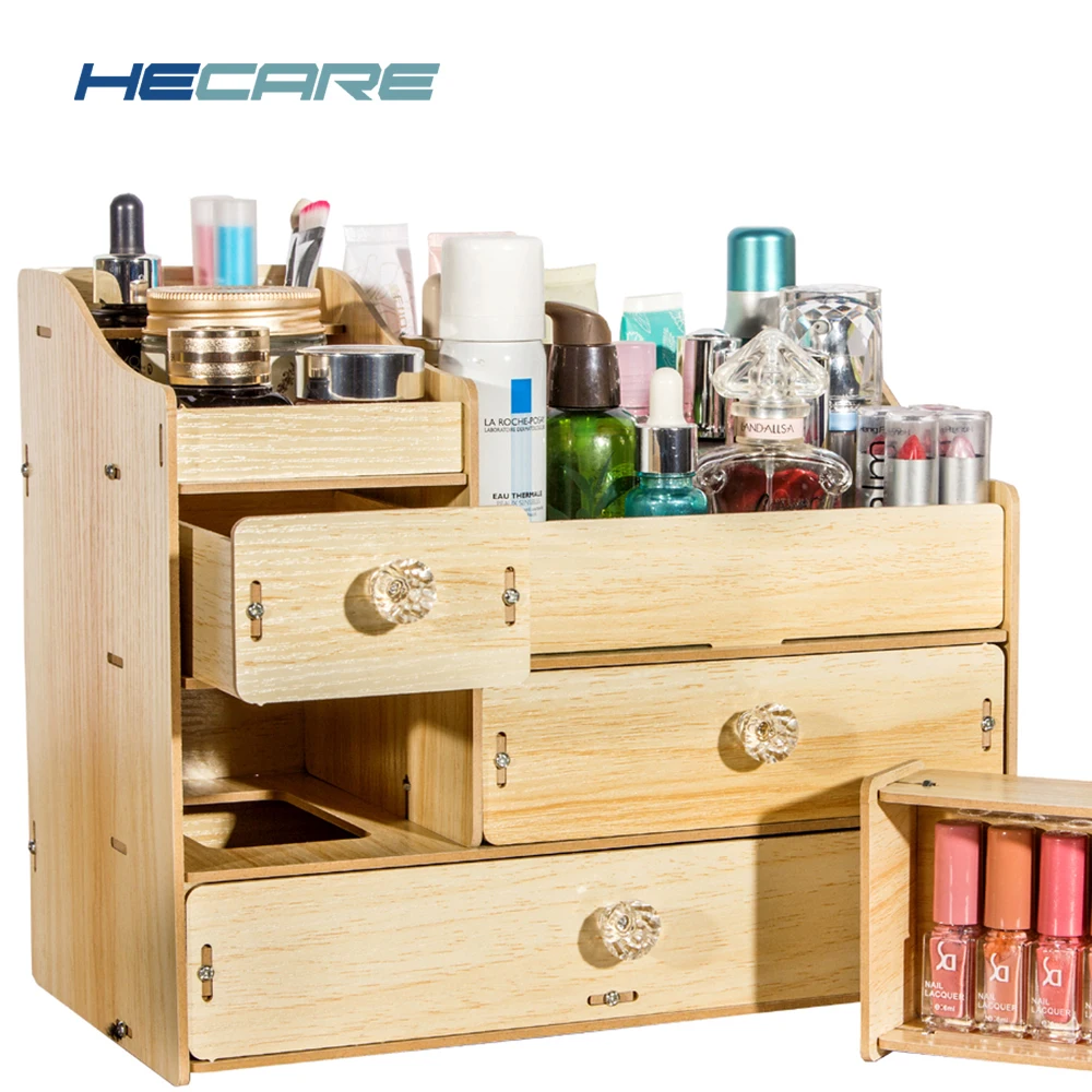 Деревянная коробка HECARE органайзер для хранения косметики деревянные коробки