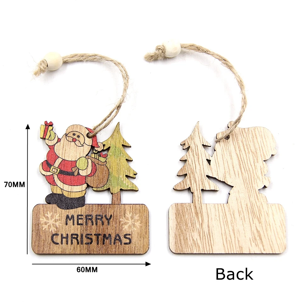 3 шт. Merry Christmas Craft DIY Деревянные Подвески, украшения орнамент с рождественской елкой для домашнего декора, рождественские украшения для вечеринки, детский подарок
