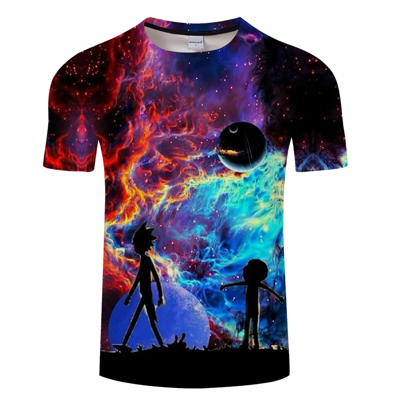 Galaxy morty &amp rick Мужская футболка 3D топы и футболки модные летние рубашки с коротким