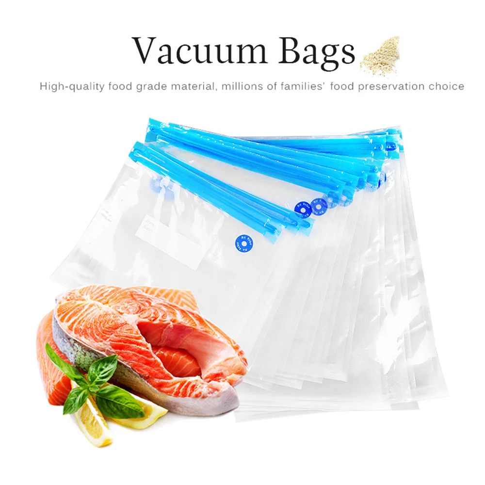 3 sizes 10pcs Vacuum Zipper Bags for Food Storage Saver for Meat