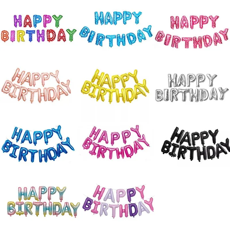 

HAPPY BIRTHDAY Foil Balloons Air Letters Birthday Balloons Baby Party Decoration Baby Shower Supplies Helium Globos Party Baloon