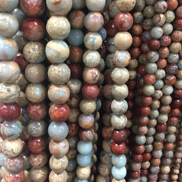 1012MM Blue Imperial Jasper Gemstone Beads Flat Disc Loose Beads Blue Turquoise Sold by Strand for Jewelry Making