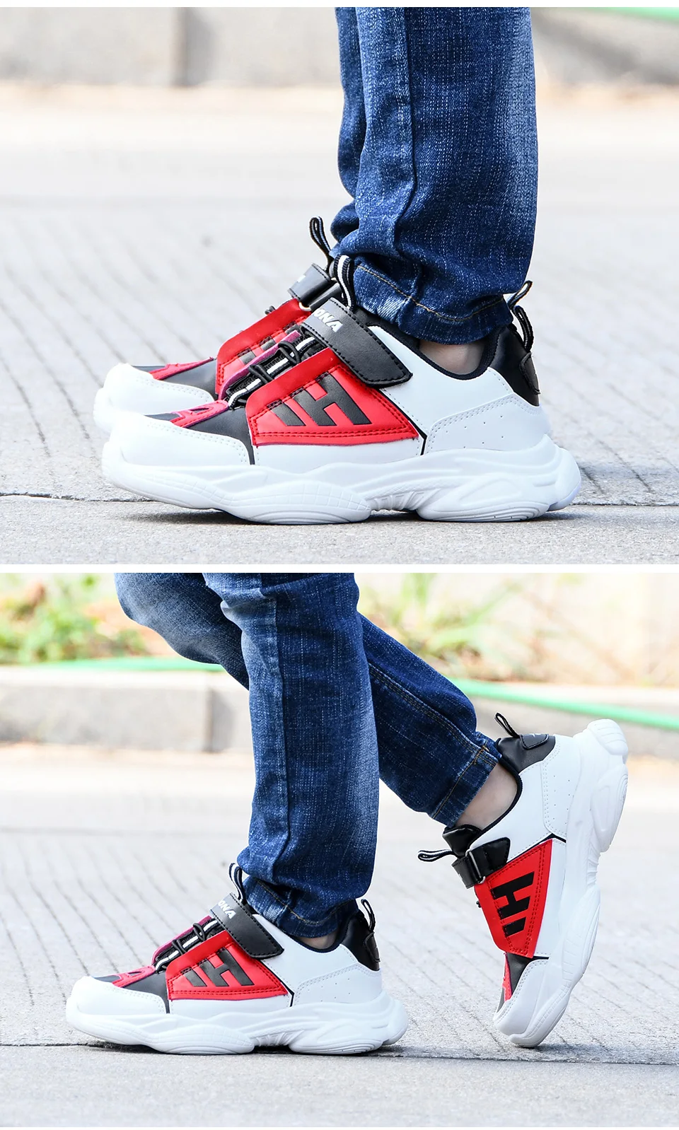 Meninos de Couro de Alta Sapatos da Moda Sapatos de Moda ao ar Bona Primavera Outono Crianças Top Sneaker Sapatos Casuais Meninas Livre Esporte Trainer 2020 14 Mamãe e Bebê