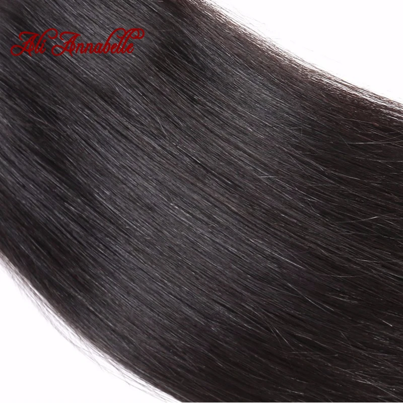 ALI ANNABELLE волосы малазийские прямые закрытия 4x4 человеческие волосы кружева закрытия часть натуральный цвет парик из волос Реми 8-22 дюймов