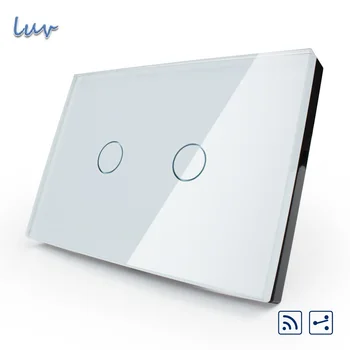 

Livolo Manufacture US/AU,VL-C302SR-81 remote switch, White Crystal Glass Panel, 2-Way Wireless Remote Home Wall Light Switch