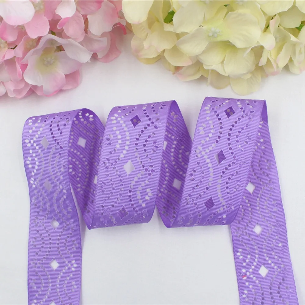 16531 18,38 mm hollow flower series solid color ribbons DIY material