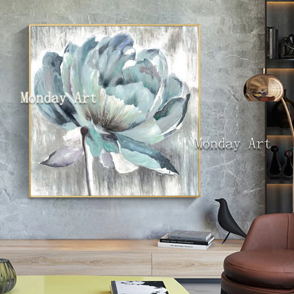 100-Hand-painted-Modern-white-flowers-Art-Painting-On-Canvas-Wall-Art-Wall-Adornment-pictures-Painting (2)