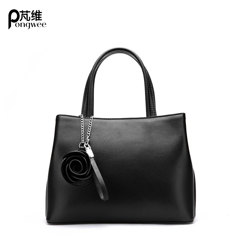 

PONGWEE 2018 New Arrival Fashion Women Handbag Bags High Quality Genuine Leather Casual Female Bag BrideLady Large Capacity Bag