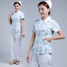 Костюм для медсестры, летний костюм с короткими рукавами, Корейская пластическая хирургическая лаборатория, аптека, стоматологическая Цветочная медицинская униформа