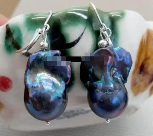 REAL BLACK BAROQUE PEARL jewelry Earrings | Украшения и аксессуары