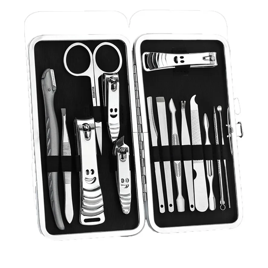 New Nail Tool 15Pcs Professional Stainless Steel Clippers Scissors Suit Set Kits Manicure Feb12#30 | Красота и здоровье