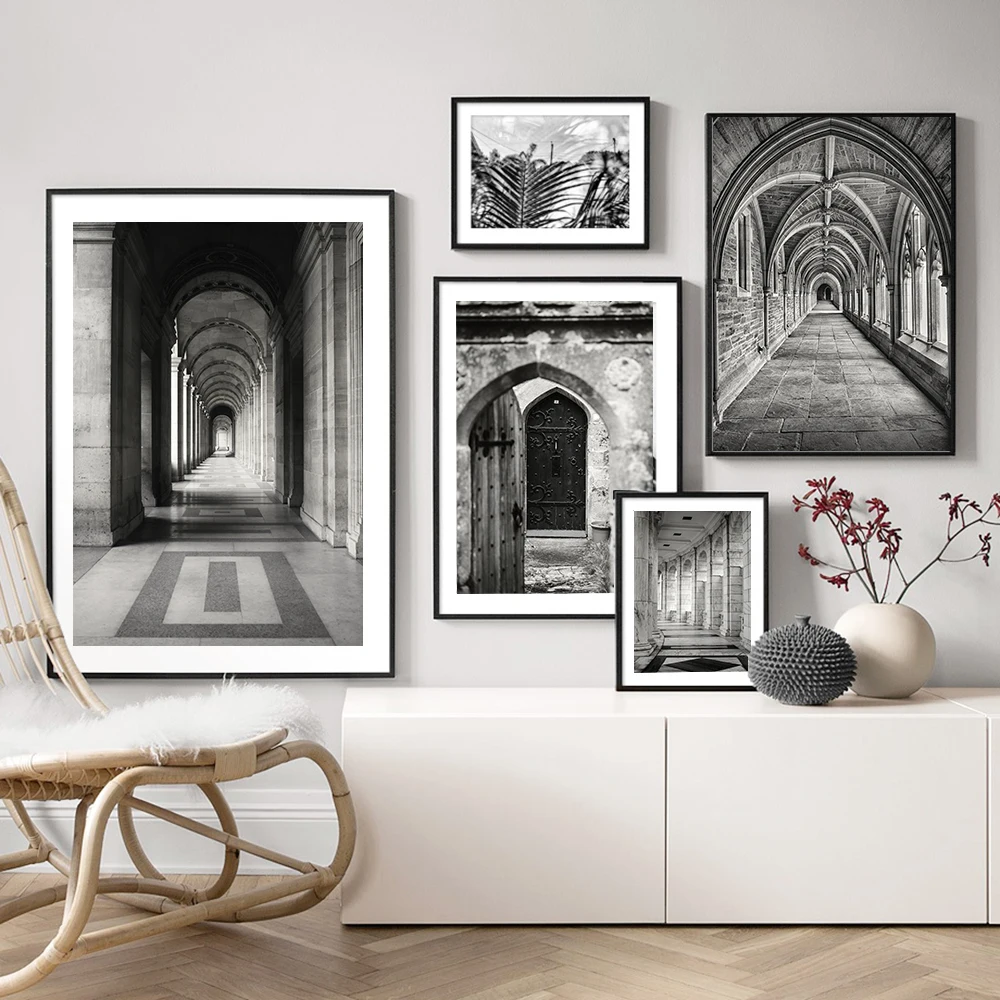 

Cuadros Morocco Door Poster Wall Pictures For Living Room On Wall Art On Canvas Painting Picture Black and White scandinavian