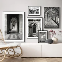 Cuadros Morocco Door Poster Wall Pictures For Living Room On Wall Art On Canvas Painting Picture Black and White scandinavian