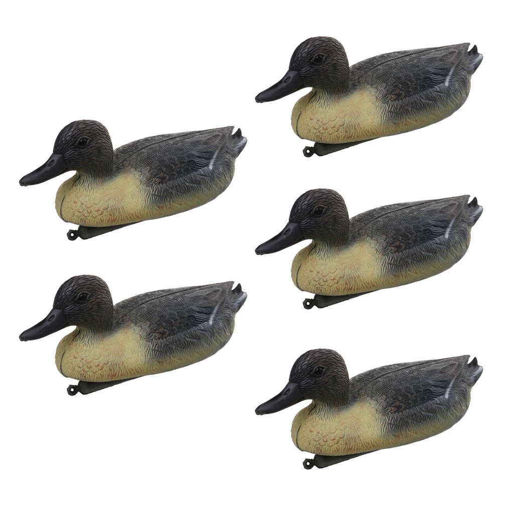 MagiDeal Hot Selling 5 Pieces Portable Drake Duck Decoys for Hunting Garden Yard Ornaments Garden Yard Decors 
