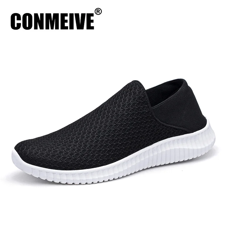 CONMEIVE Breathable Mesh Shoes Men Summer Man Sneakers Light Slip-on ...