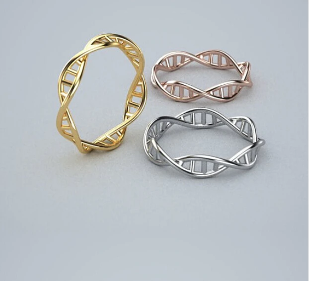 

Wholesale Plated Silver Plated DNA Ring Science Chemistry Rings Women