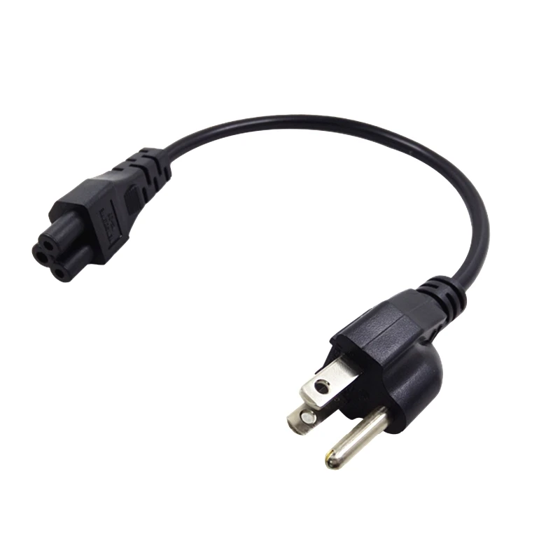 

NEMA 5-15P 3pin male plug to IEC 320 C5 IEC320 Micky Cloverleaf short AC Power cable cord 20CM For AC Adapter Laptop Notebook