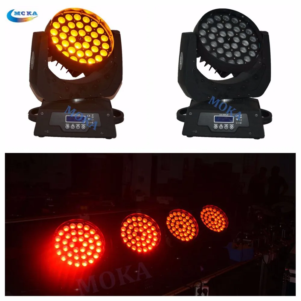 

6Piece /lot Fly case with Zoom Led moving head light 36*18W RGBWA+uv color led wash light for DJ stage