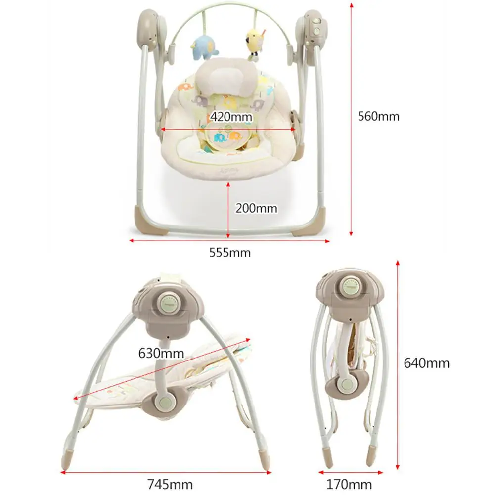 Kidlove многофункциональное музыкальное Электрическое Кресло-Качалка для младенцев, комфортное детское кресло-качалка, складное кресло-качалка для детей 0-3 лет, подарок