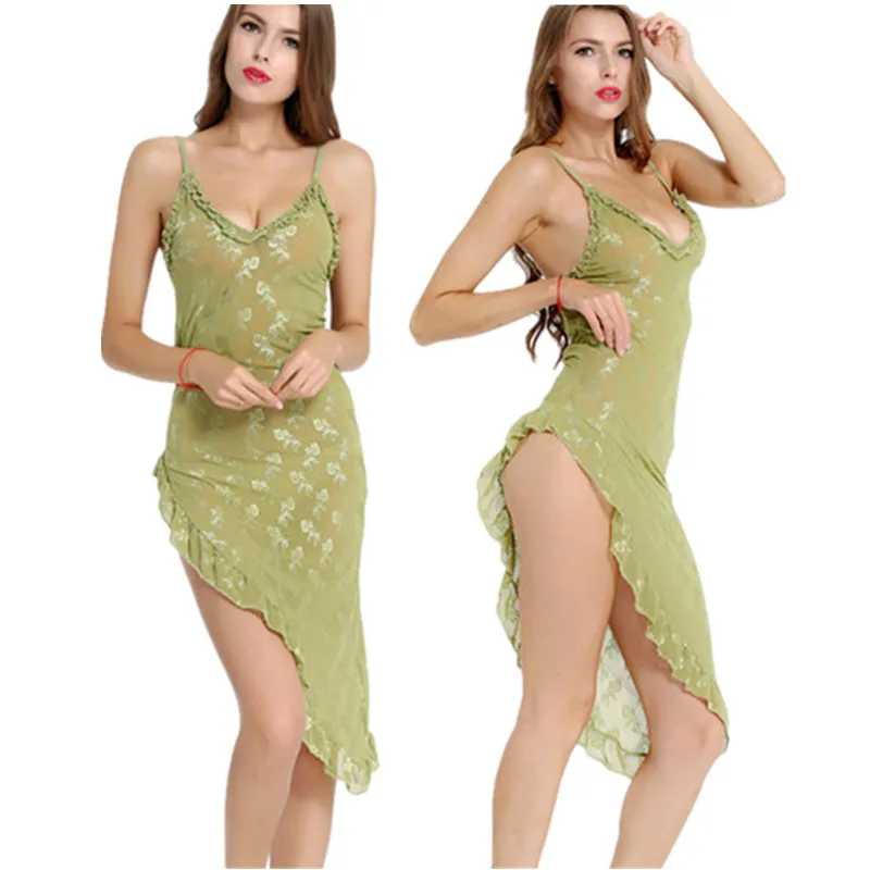

Women's Nightgowns & Sleepshirts Sexy Lingerie Temptation Green Dress Soft Night Sleepwear Bathrobe Sexy Underwear Sexy Uniform