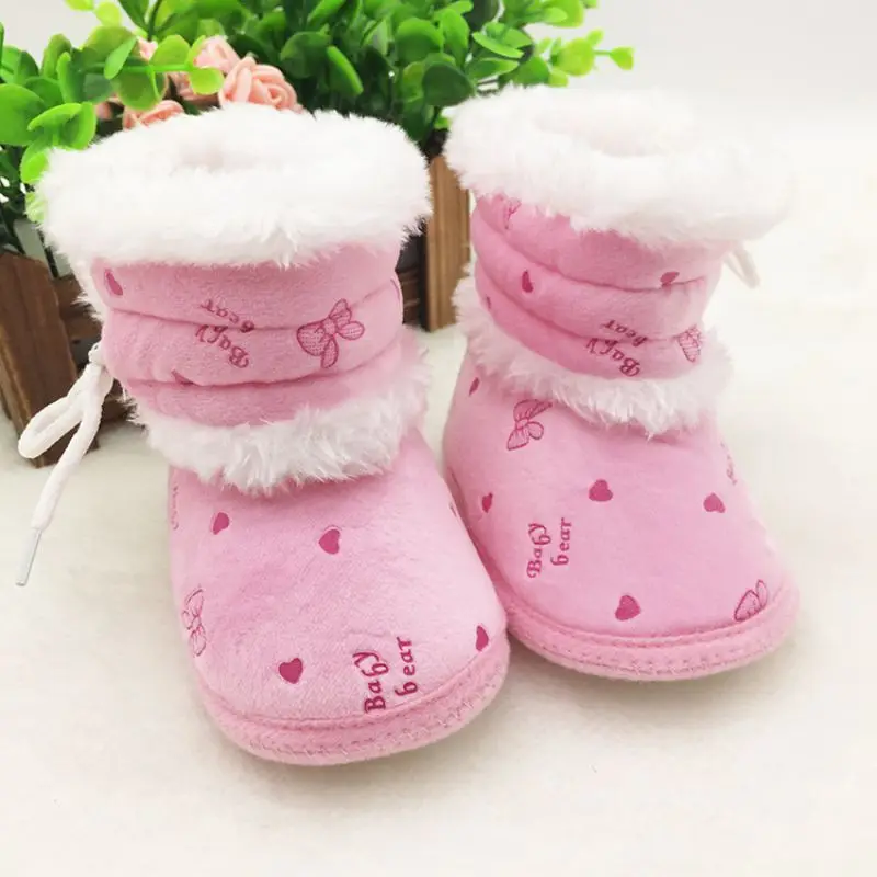 Fashion 0 18 Months Prewalker Baby Girls Winter Snow First Walker Boots Infant Solid Lace Up