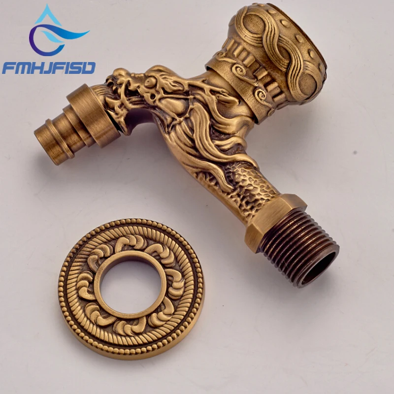 

Washing Machine Faucet Luxury Dragon Carved Mop Pool Faucet For Cold Water