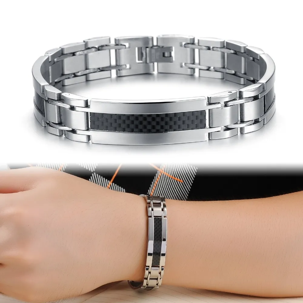 Cool trend type men stainless steel bracelet for men Luxury brand Stainless Steel Men's Bracelet