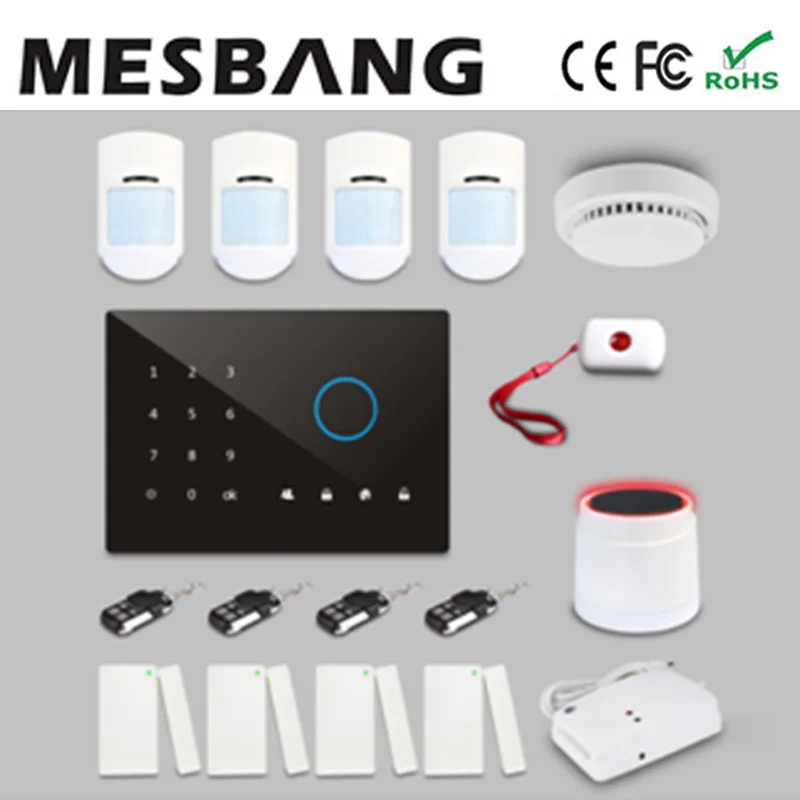 

screen touch wireless gsm alarm system with English, Russian, Spanish, German, French with app control free shipping by DHL