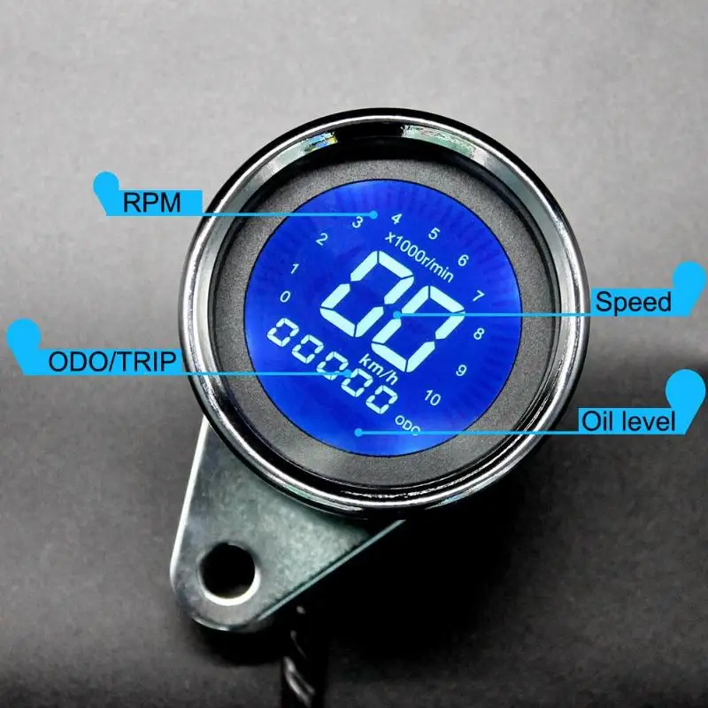 12 V мотоцикл lcd Многофункциональный метр Тахометр+ Спидометр+ датчик топлива