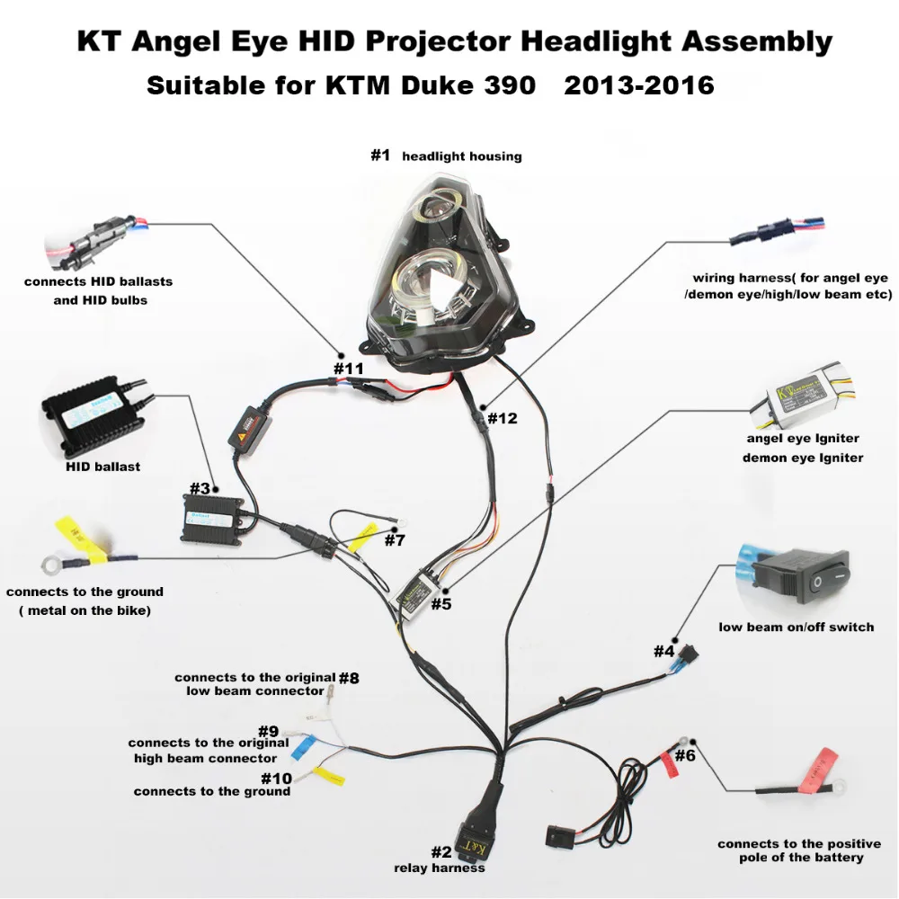 KT светодиодный фонарь для KTM Duke 390 2013