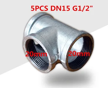 

5 pcs t pipe Iron casting Flanges G1/2 DN15 ID20MM t pipe Casting Flange