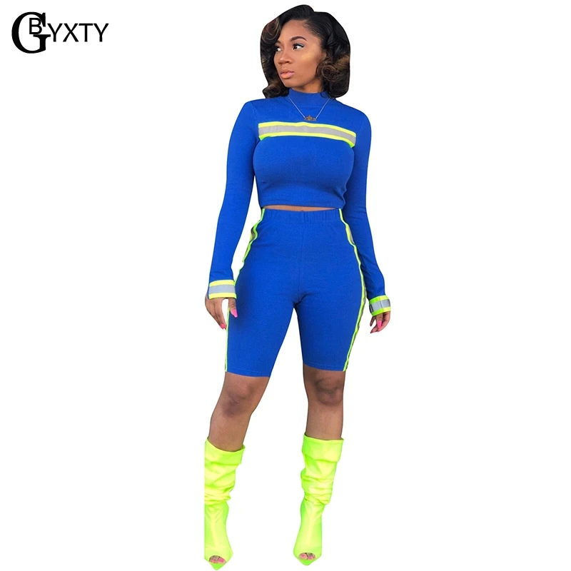 neon blue biker shorts