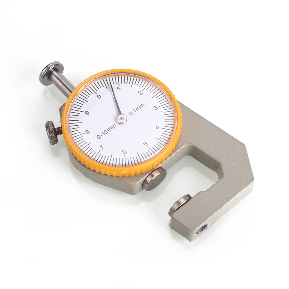 Thickness Gauge Tester Gift Dial Metal Silver Yellow Craft Width Measurement Micrometer Analysis Tool Leathercraft Leather