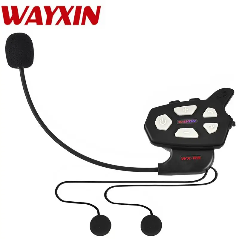 

Wayxin R5 Helmet Headsets Bluetooth Intercom For Motorcycle Intercom Motorcycle Fm Intercom Moto Comunicador Moto Helmet 1PCS
