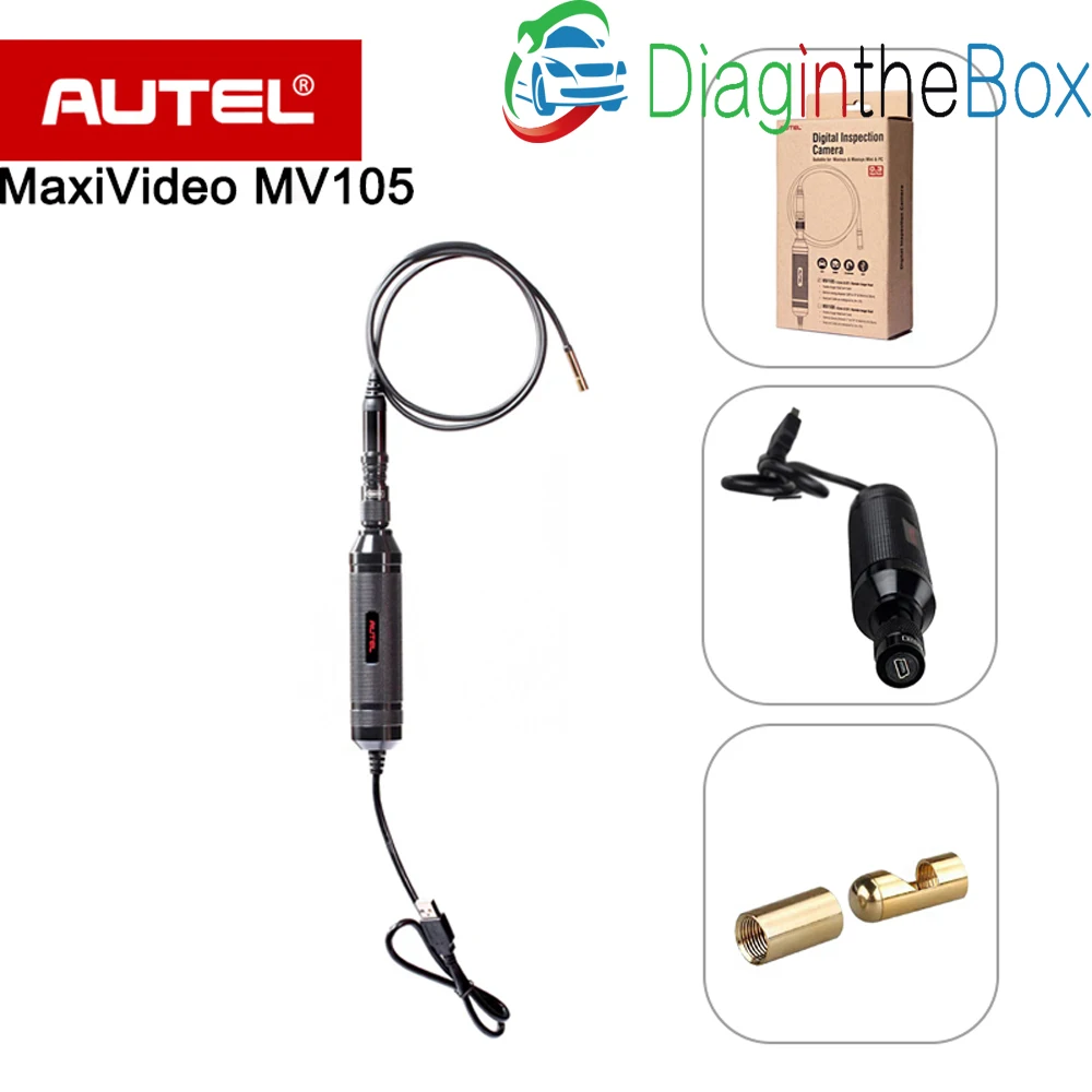Autel MaxiVideo MV105 цифровая Инспекционная камера/Видеоскоп для осмотра 5,5 мм Головка изображения используется с MaxiSys серии/ПК и т. Д