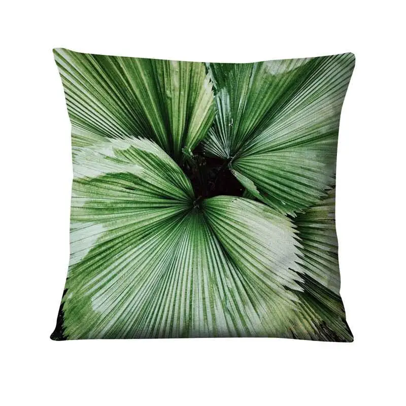 grey cushions Tropical Palm Leaf Digital Printed Pillowcase Green Plant Cushion Decorative Pillow Home Decor Sofa Throw Pillow 45*45cm large floor cushions Cushions