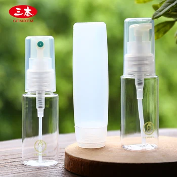 

SEMBEM 3PCS Refillable Bottle Kit 30ml Spray Pump Squeezable Tube Bottles Travel Portable Shampoo Shower Gel Bottle Set