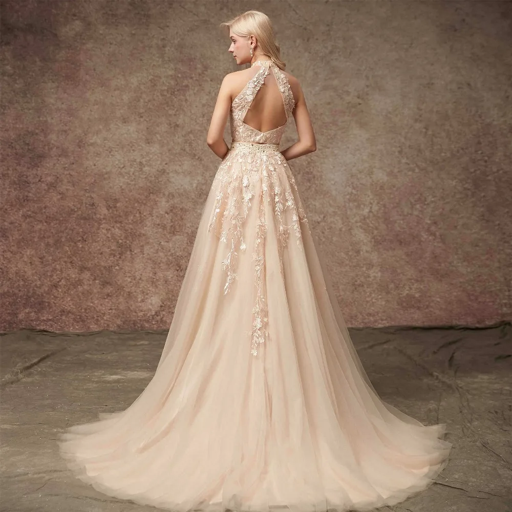 Two Pieces Evening Dresses Long Tulle Appliqued Dresses Bling Evening Gowns Prom Party Gowns Crystal Floor Length Two Pieces Evening Dresses Long Tulle Appliqued Dresses Bling Evening Gowns Prom Party Gowns Crystal Floor Length