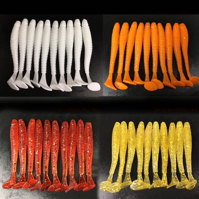 

10Pcs 7cm New Vivid Worm Soft Lures Artificial Fishing Bait Jig Swim Shad Minnow Fishing Tackle Fishing Lures Peche