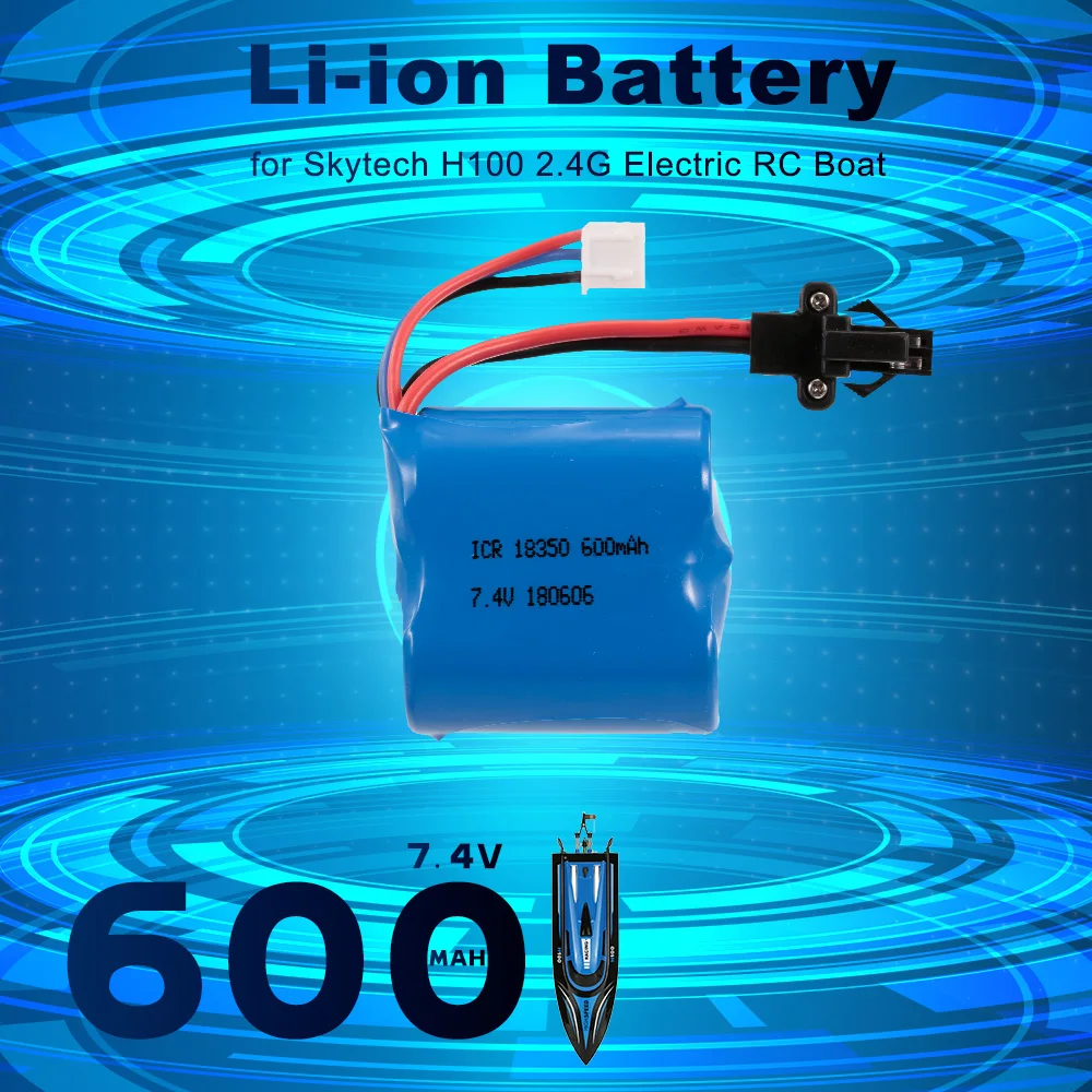 RC Boat 7.4V 600mAh Li-ion Battery for Skytech H100 2.4G Electric RC Toys Parts