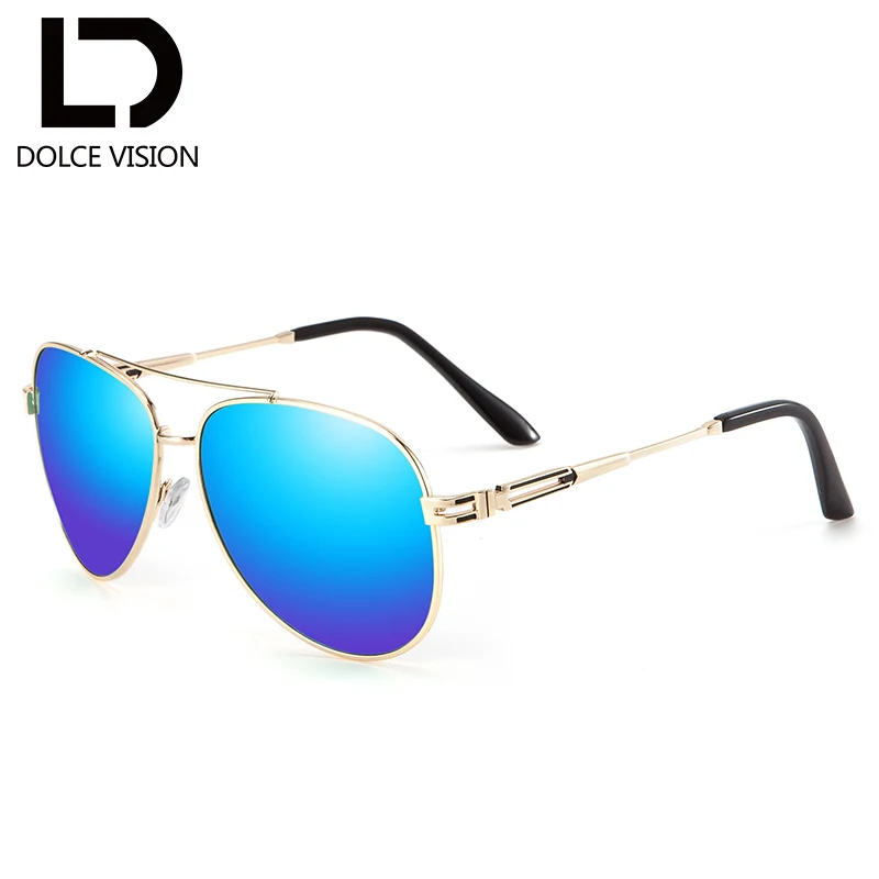 DOLCE видения классический Брендовая Дизайнерская обувь пилотные солнцезащитные очки унисекс негабаритных металла зеркало солнцезащитные