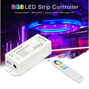 

Mi Light Max Putout 15A RGB LED Strip Controller FUT043 DC12V DC24V RF Wireless Remote APP Controller For RGB LED Strip Lights