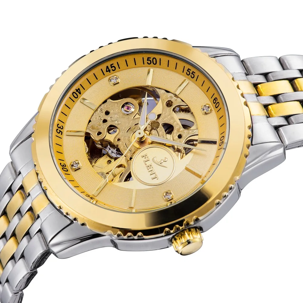 Men Elegant Business Self Winding Watch Full Steel Automatic
