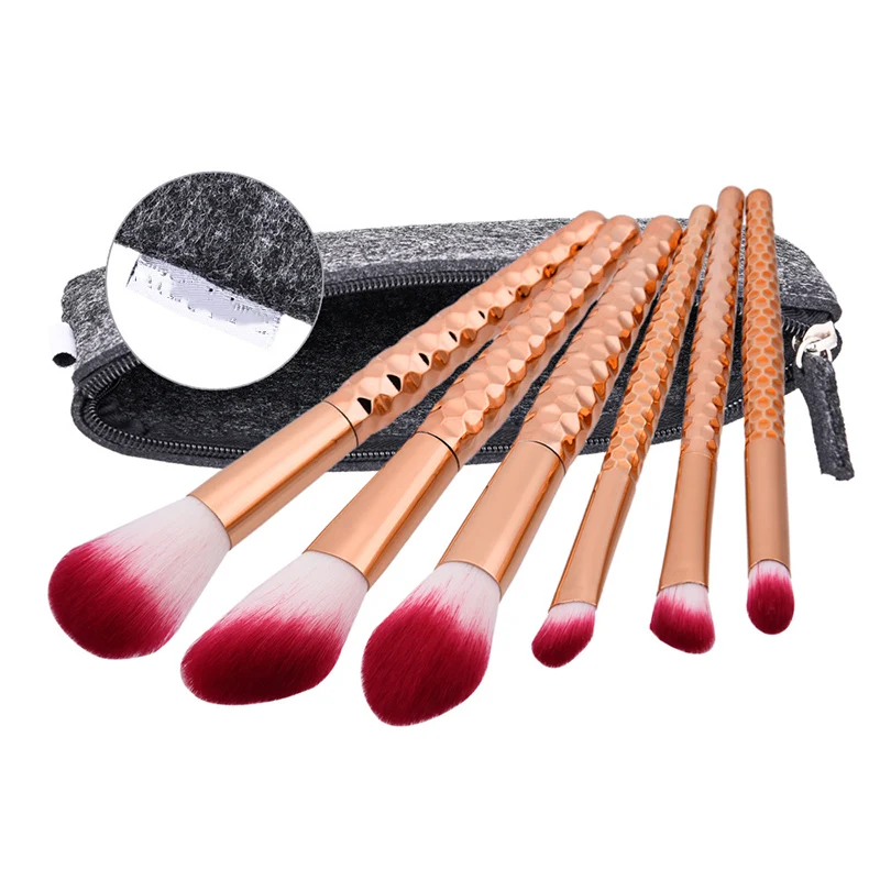 Professional 6pcs Makeup Brushes Set Kit with Case/Bag makeup kwasten