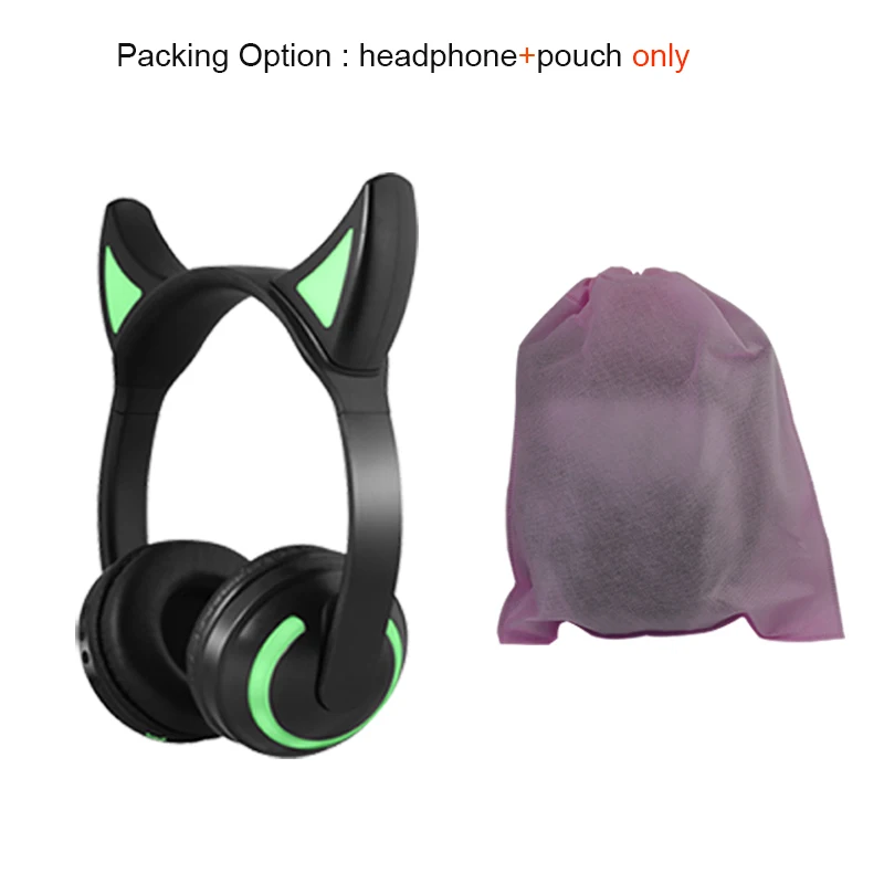 BONWAYE беспроводные Bluetooth кошачьи наушники с семью видами светодиодный светильник мигающий Светящийся Косплей Необычные кошачьи наушники подарки - Цвет: devil ear headphone